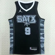 Spurs PARKER #9 Black NBA Jerseys