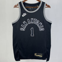 2023/24 Spurs WEMBANYAMA #1 Black Retro NBA Jerseys