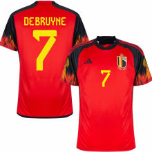 DE BRUYNE #7 Belgium 1:1 Home Red Fans Jersey 2022/23 ★★