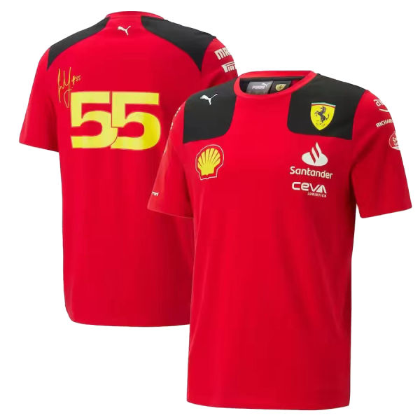 2023 Ferrari F1 55 Red Team T-Shirt 圆领