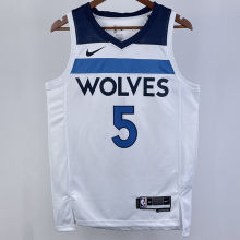 2023/24 Timberwolves EDWARDS #5 White NBA Jerseys