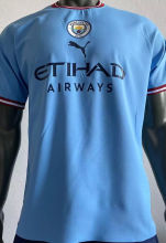 2022/23 Man City Home Blue Player Version Soccer Jersey
