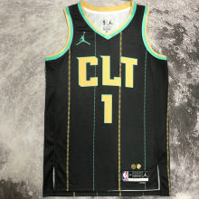 2023 Hornets BALL #1 Black City Edition NBA Jerseys