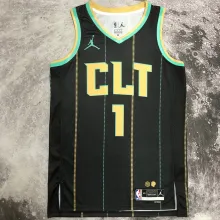 2023 Hornets BALL #1 Black City Edition NBA Jerseys
