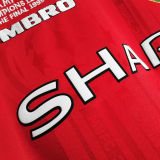 1999/2000 M Utd Home Long Sleeve Retro Soccer Jersey