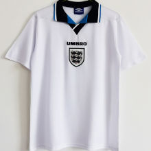 1996 England Home White Retro Soccer Jersey