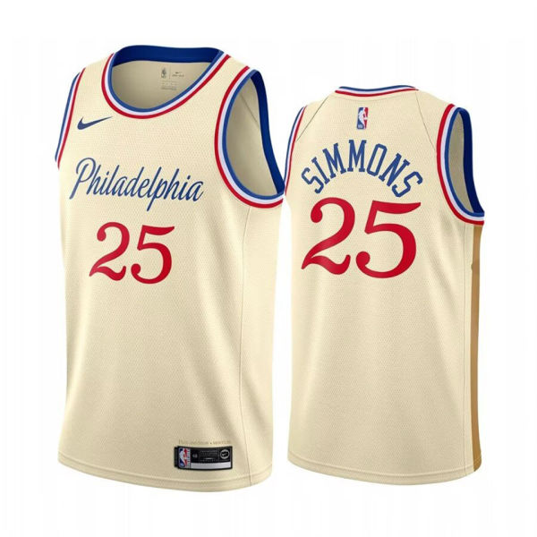 2024 76ers SIMMONS #22 Khaki NBA Jerseys