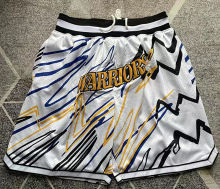 Warriors White Four Bags NBA Pants