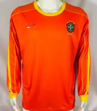 1998 Brazil GK Orange Retro Long Sleeve Jersey