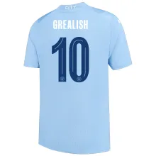 GREALISH #10 Man City 1:1 Home Blue Fans Jersey 2023/24 (UCL Font) ★★