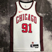 Bulls RODMAN #91 White City Edition NBA Jerseys