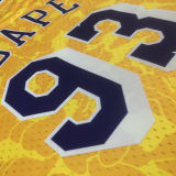 1996/97 Lakers BAPE×M&N #93 Yellow NBA Jerseys
