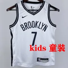 Nets DURANT #7 White Kids NBA Jersey 热压