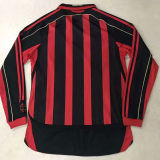 2006/07 AC Milan Home Long Sleeve Retro Soccer Jersey