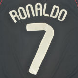 2007-08 M Utd Away Black Retro Soccer Jersey