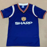 1984 M Utd Away Blue Retro Soccer Jersey