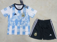2023 Argentina Home Champion Kids Soccer Jersey (3 Stars 3星)