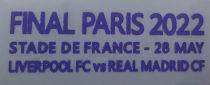 UCL FINAL PARIS 2022 Fonts 欧冠胸前小字 (You can buy it alone OR tell us which jersey to print it on. )