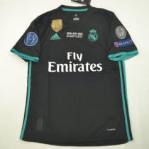 2017/18 RM Away Black Retro Soccer Jersey (Have All Patch 2017+12 全臂章有胸前字)