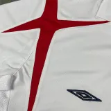 2006 England Home White Retro Soccer Jersey