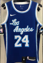 LA Lakers Bryant # 24 Blue NBA Jerseys Hot Pressed