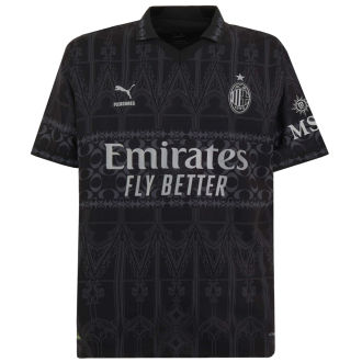 2023/24 AC Milan x PUMA x Pleasures 4Th Black Fans Soccer Jersey