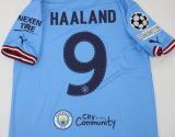 HAALAND #9 2022/23 Man City UCL Final 1:1 Quality Home Fans Jersey （Have All Patch 全臂章有胸前字有号下广告)