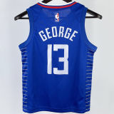 Clippers GEORGE #13 Blue Kids NBA Jersey 热压
