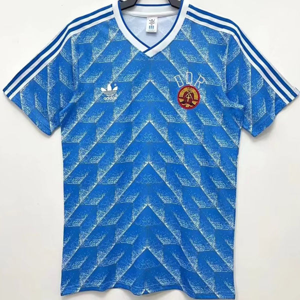 1988 DDR Away Blue Retro Soccer Jersey