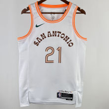 2023/24 Spurs DUNCAN #21 White City Edition NBA Jerseys