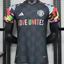 2024 M Utd x Love Unites Black Player Version Jersey