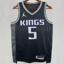 2023/24 Kings FOX #5 Black NBA Jerseys 热压
