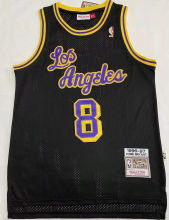 1996/97 Lakers Bryant #8 Black Mitchell Ness Retro Jerseys 刺绣