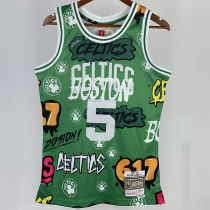 1907/08 Celtics GARNETT #5 Green Retro NBA Jerseys 热压