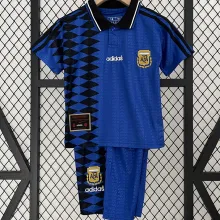 1994 Argentina Away Retro Kids Soccer Jersey