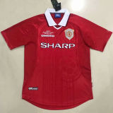1999 M Utd Home Retro Soccer Jersey