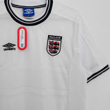 1999/2001 England Home White Retro Soccer Jersey