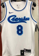LA Lakers Bryant # 8 White NBA Jerseys Hot Pressed