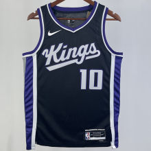 2023/24 Kings SABONIS #10 Black NBA Jerseys 热压