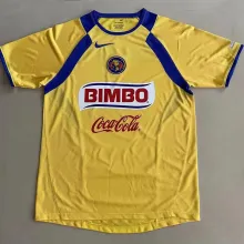 2005 Club America Home Yellow Retro Soccer Jersey