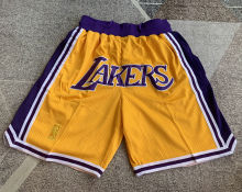Lakers Yellow Four Bags NBA Pants