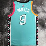 Spurs PARKER #9 Light Green City Edition NBA Jerseys