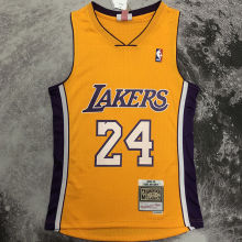 2008/09 Lakers BRYANT #24 Yellow Retro NBA Jerseys 热压