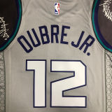 Hornets OUBREJR. #12 Grey NBA Jerseys
