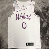 Timberwolves RUSSELL #0 White Pink NBA Jerseys