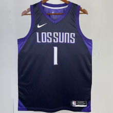 Suns BOOKER #1 Purple City Edition NBA Jerseys