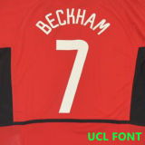 2002/04 M Utd Home Long Sleeve Retro Soccer Jersey