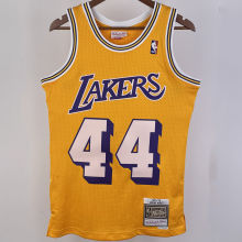 1996/97 Lakers WEST #44 Yellow Retro NBA Jerseys 热压