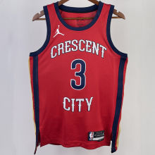 2023/24 Pelicans MCCOLLUM #3 Red NBA Jerseys