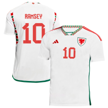 RAMSEY #10 Wales Away White Fans Jersey 2022/23 ★★